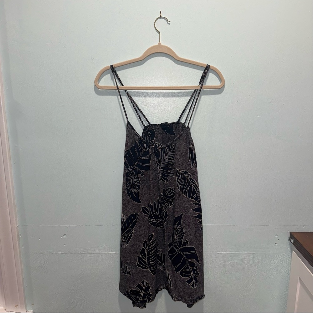 Volcom Black and White Leaf Pattern Dress